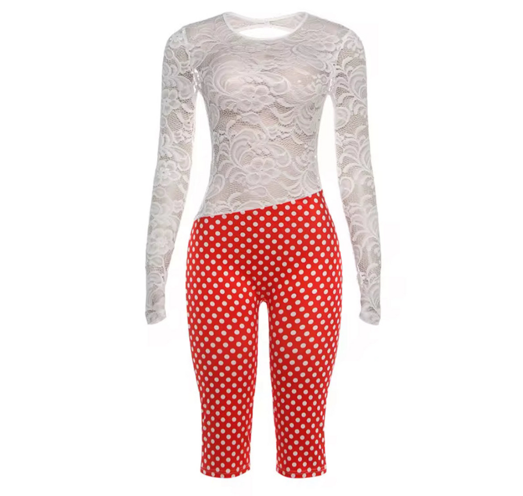 Heartbreaker Polka Dot Capri Romper