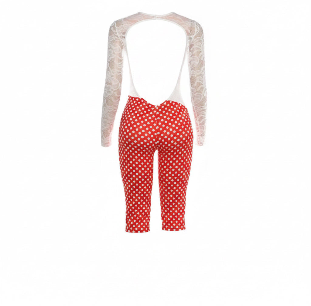 Heartbreaker Polka Dot Capri Romper