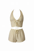 Butter Yellow Strip Two Piece Set